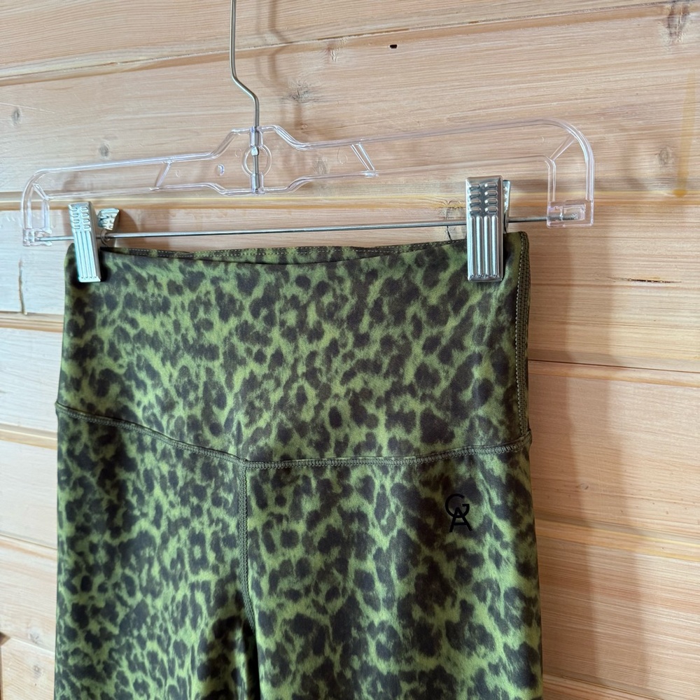 Good American Leopard Leggings Sz 0 Black & Green Matching Bra Available
